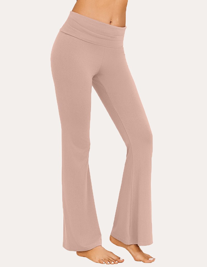 Pink flare lounge pants with elastic waistband