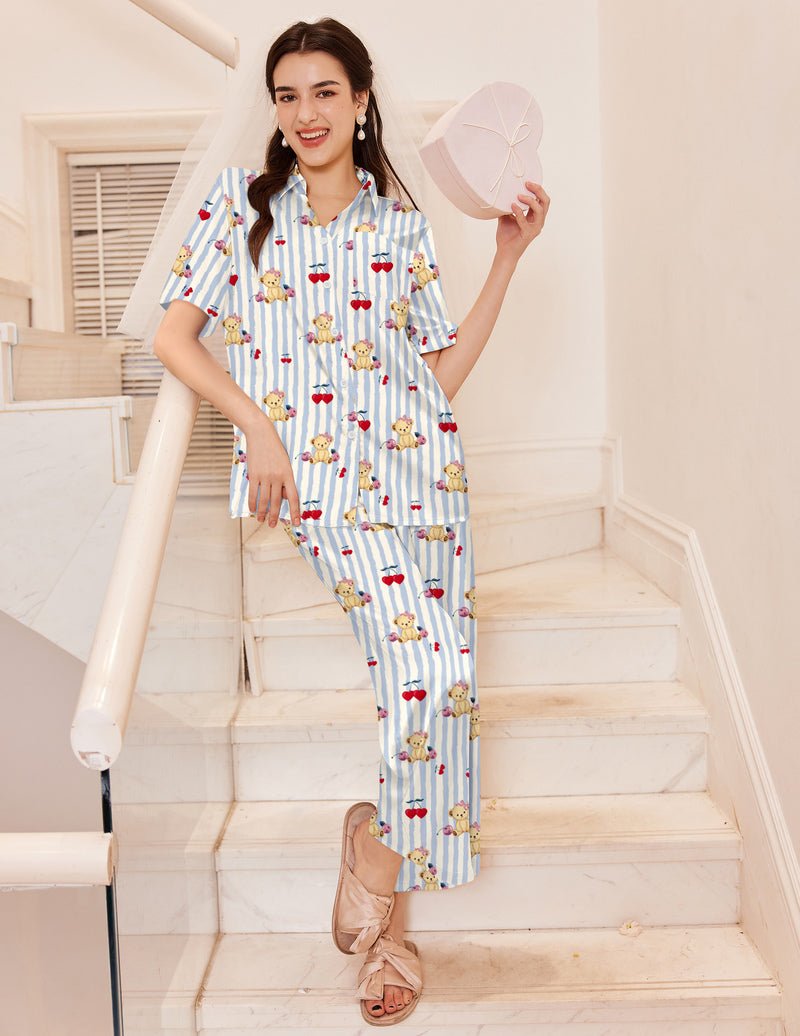 Comfy Satin Teddy 2-Piece Pajamas Set (US Only)