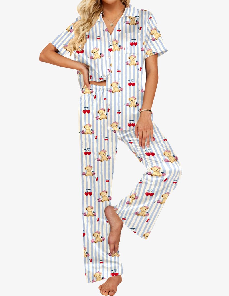 Comfy Satin Teddy 2-Piece Pajamas Set (US Only)