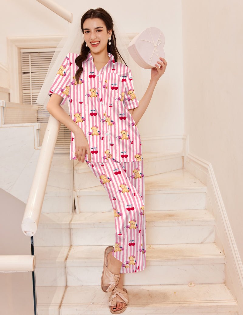 Comfy Satin Teddy 2-Piece Pajamas Set (US Only)