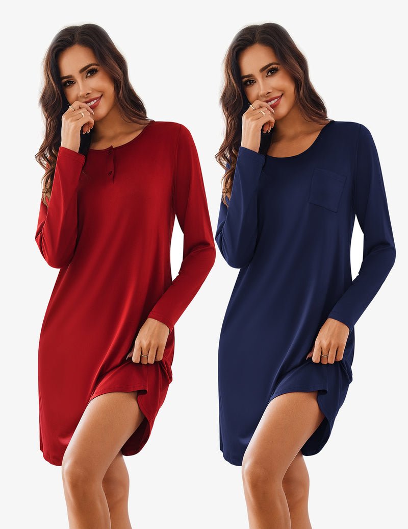Comfy Soft 2 PCS Sleepshirt Dress (US Only)