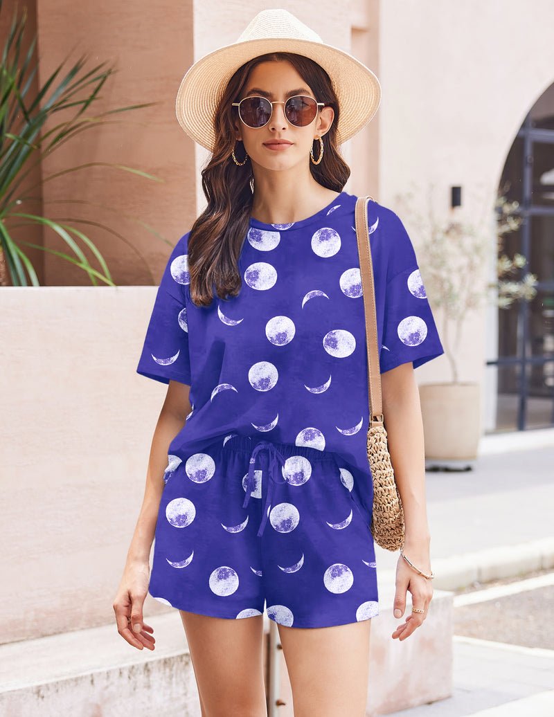 Cotton Pajamas Set Soft Short Sleeve Lounge Set