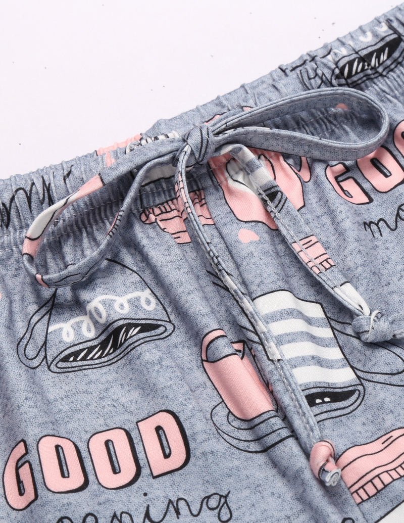 Ekouaer 2 Pack Pajama Set Print Sleepwear Tank Tops and Ruffled Shorts