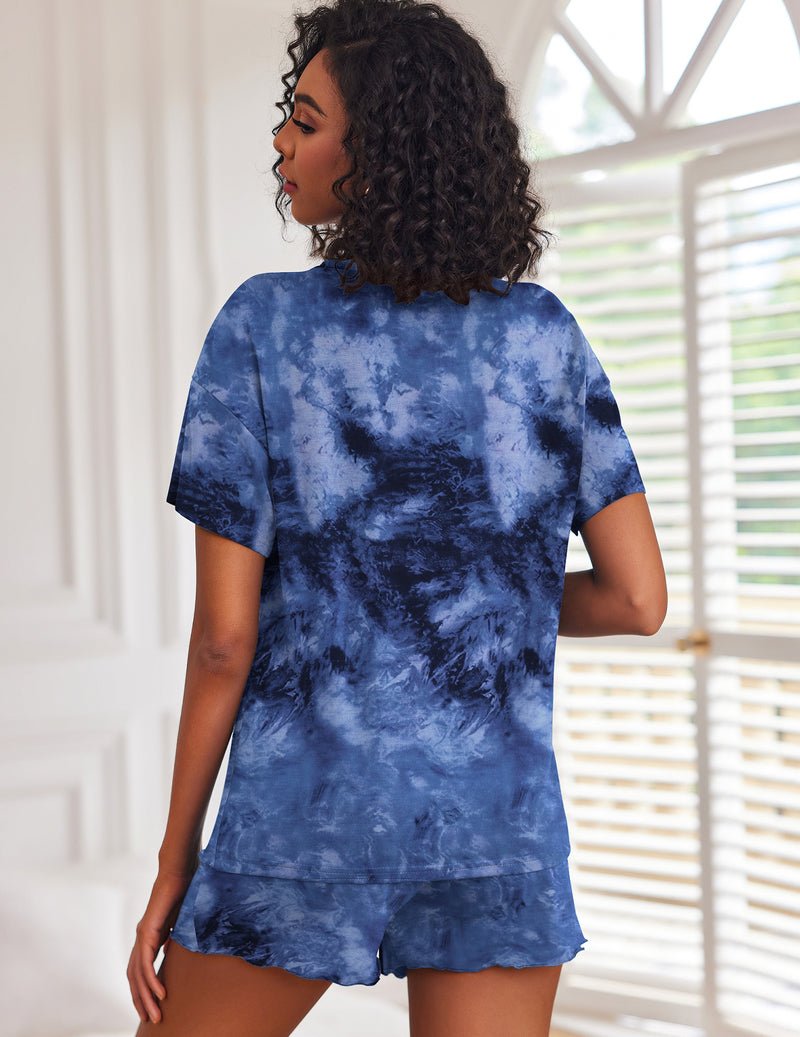 Ekouaer 2 Pack Pajama Sets Short Sleeve Top with Shorts