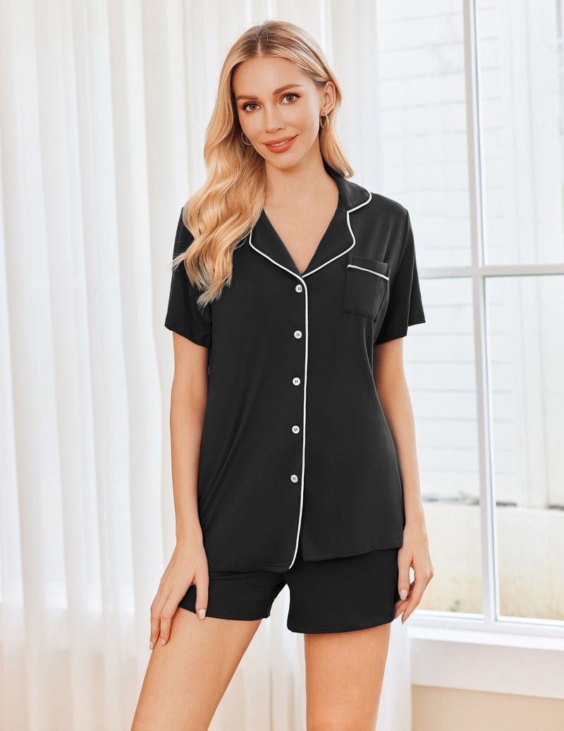 Ekouaer 2 Pack Pajamas Set Button Down Sleepwear
