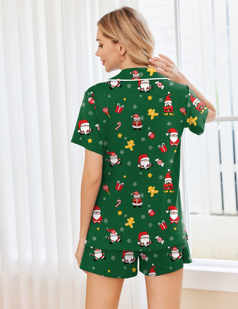 Ekouaer 2 Pack Pajamas Set Button Down Sleepwear