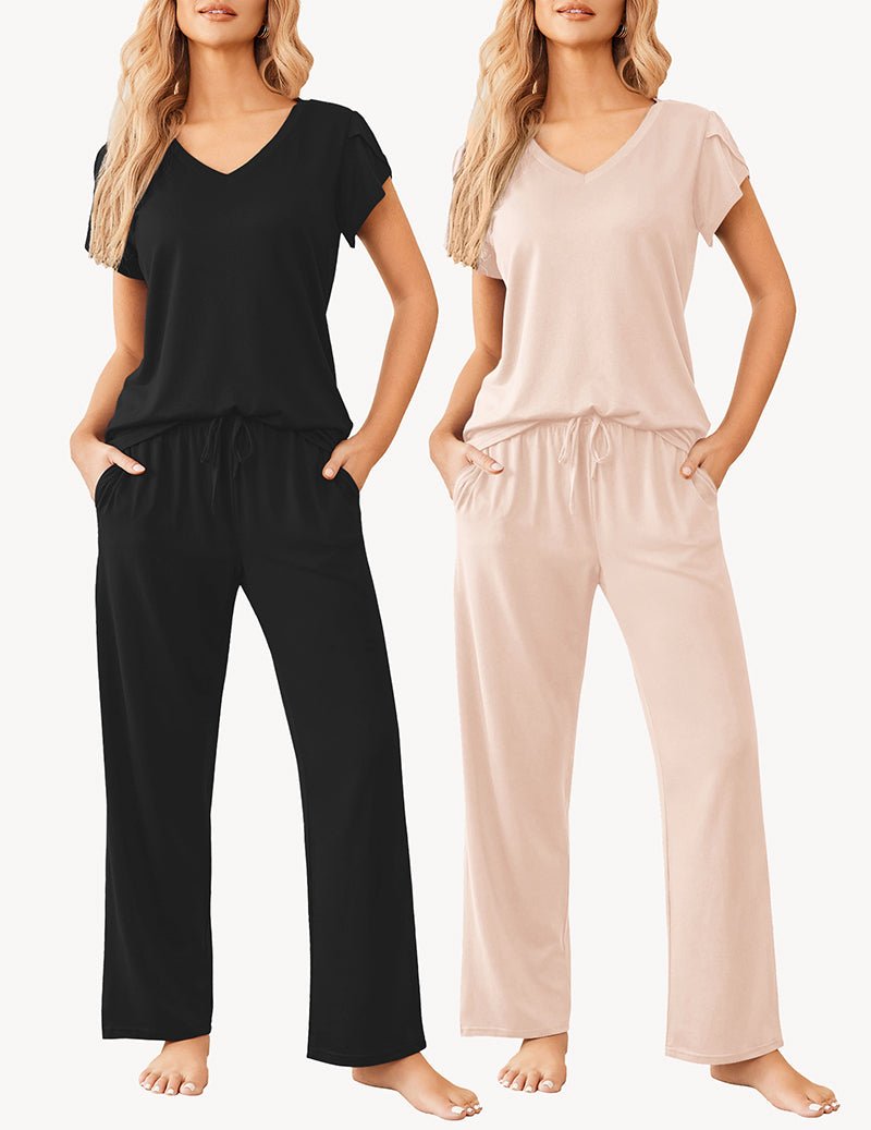 Ekouaer 2-Pack Short Sleeve Lounge Set