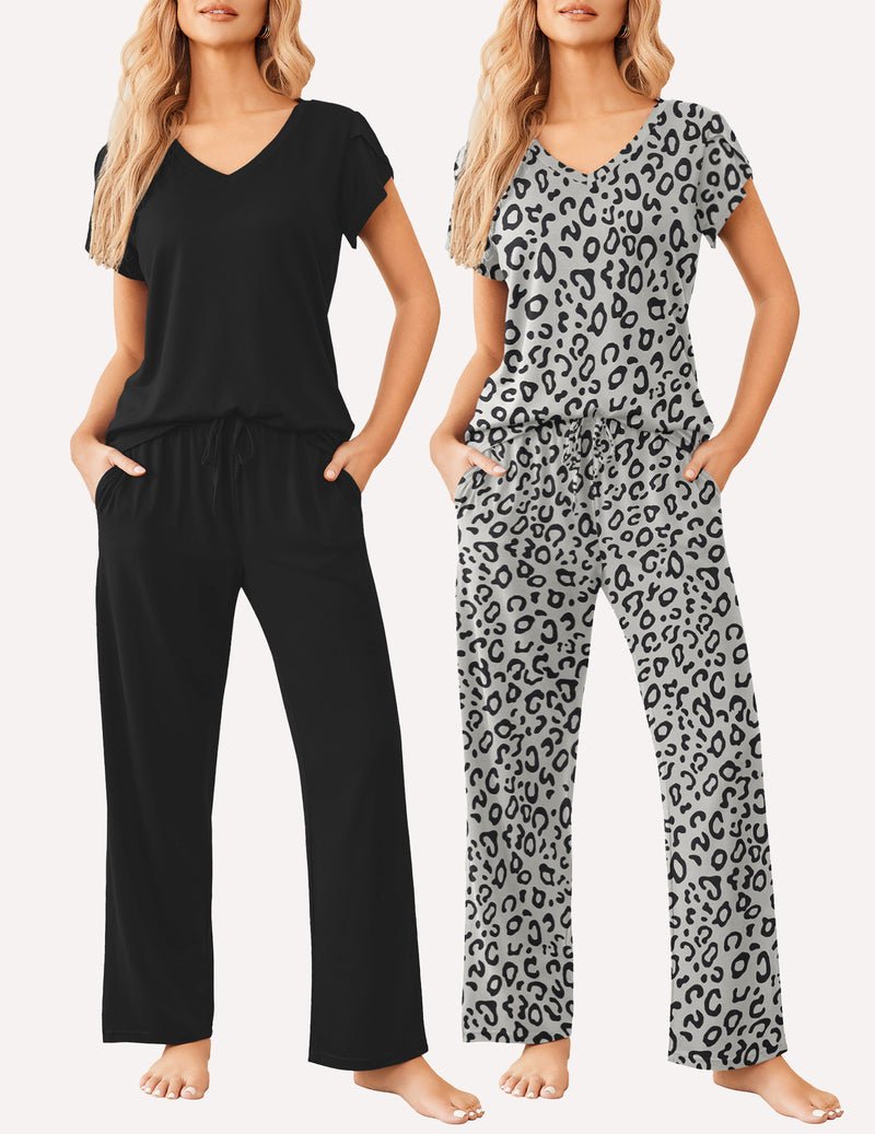 Ekouaer 2 Pack Pajamas Sleepwear Lounge Sets (US Only)