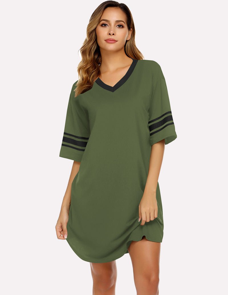 Ekouaer 2 Pack Sleepshirts Short Sleeve Pajama Dress