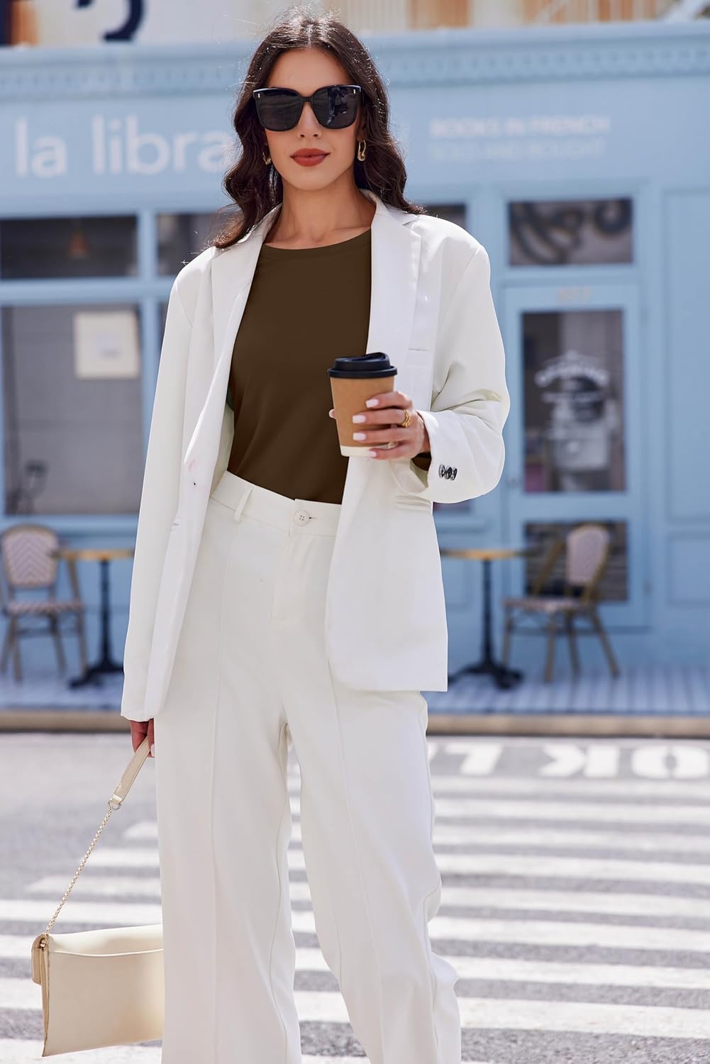 White long-sleeve thermal crewneck shirt