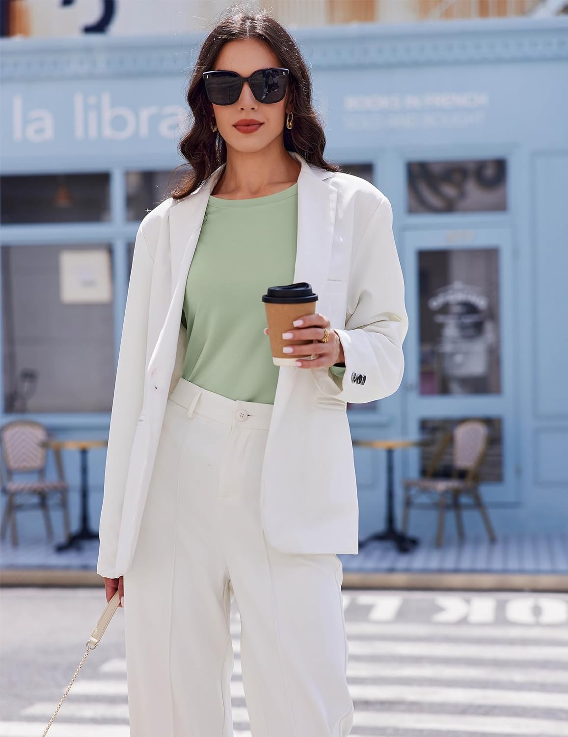 Light green long sleeve thermal top, crew neck