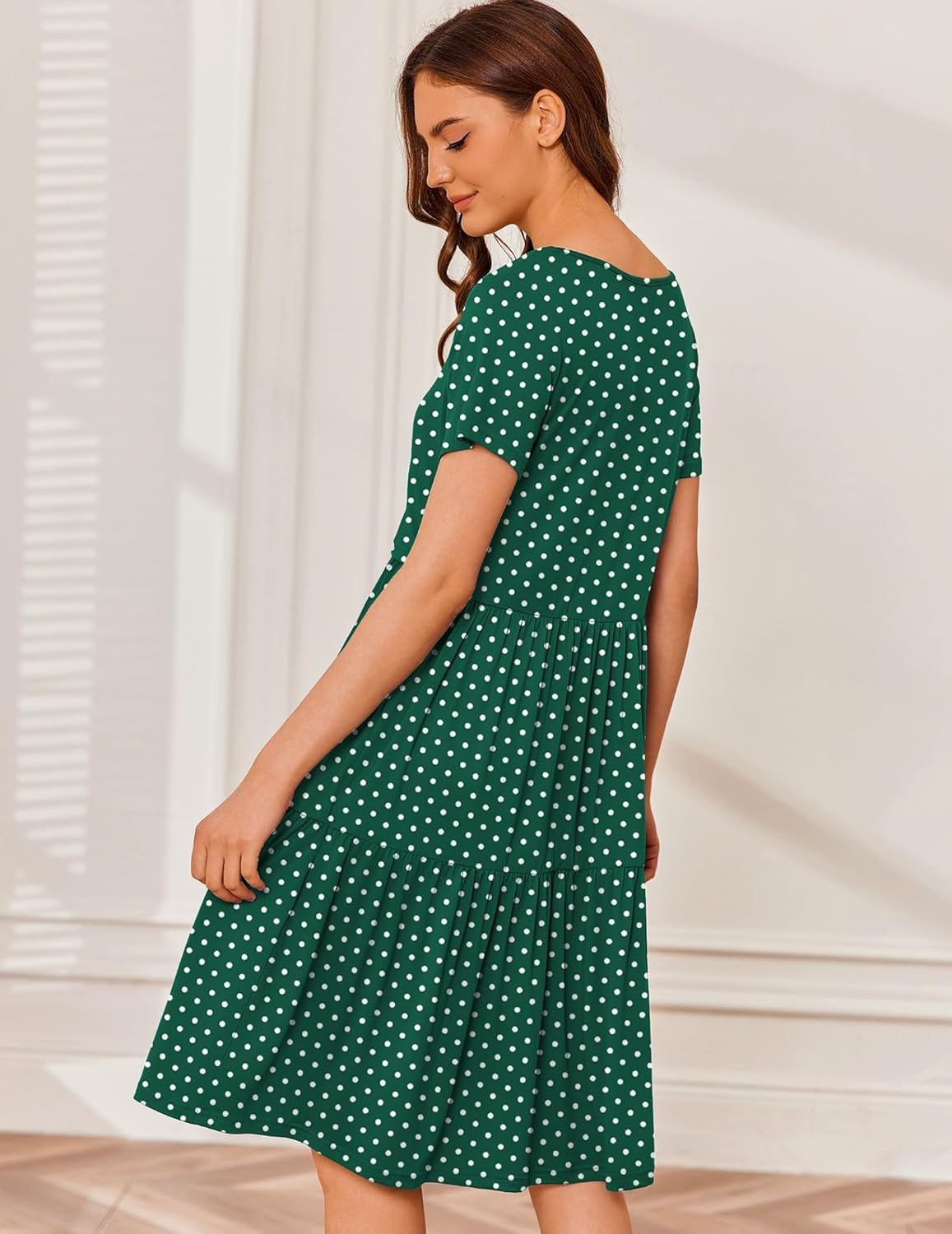 Ekouaer Breastfeeding Knee Length Maternity Dresses
