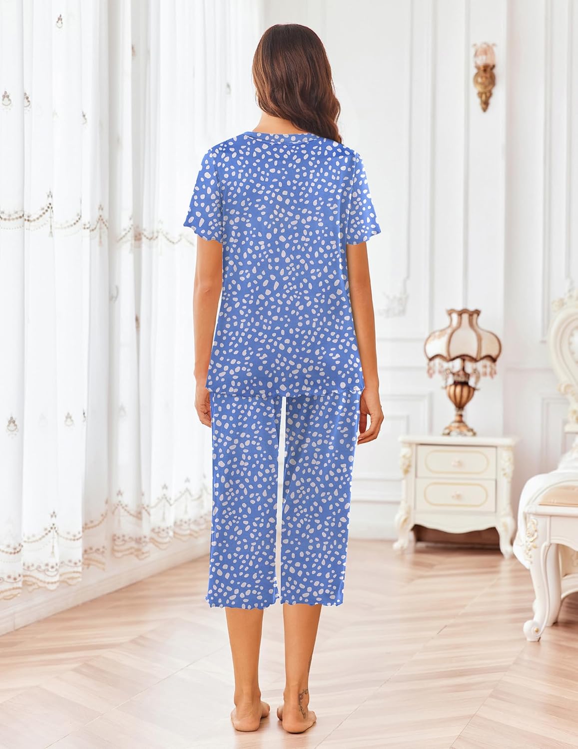 Ekouaer Short Sleeve 2 Piece Pajamas Set