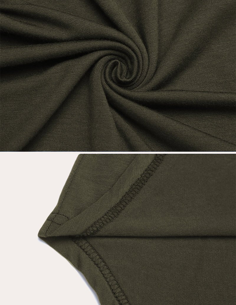 Sleeveless button-front nursing dress, army green fabric and stitched hem detail