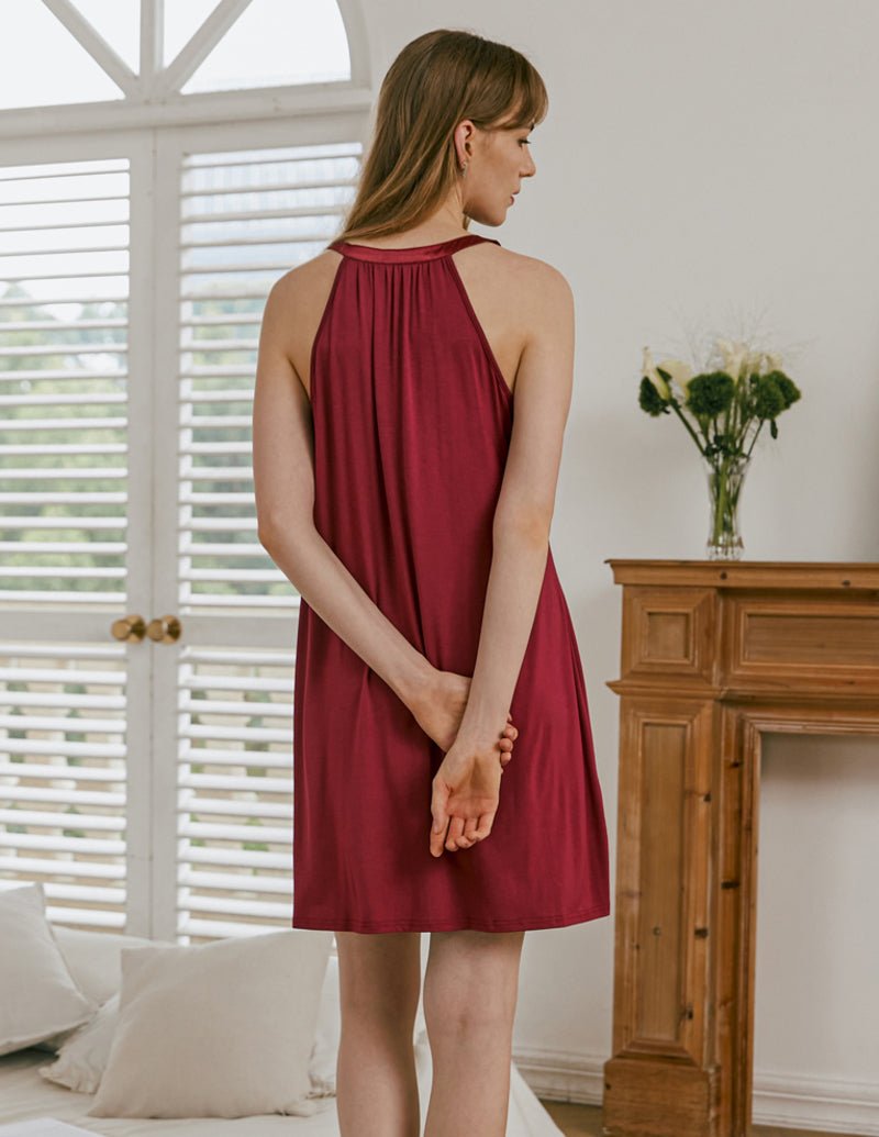 Ekouaer Sleeveless V Neck Racerback Sleep Dress