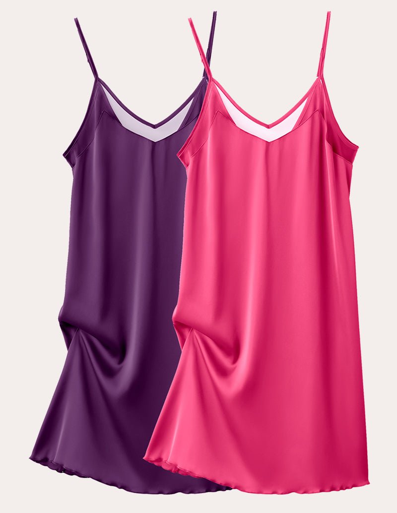 Ekouaer Teddy 2 Pack Satin Chemise (US Only)