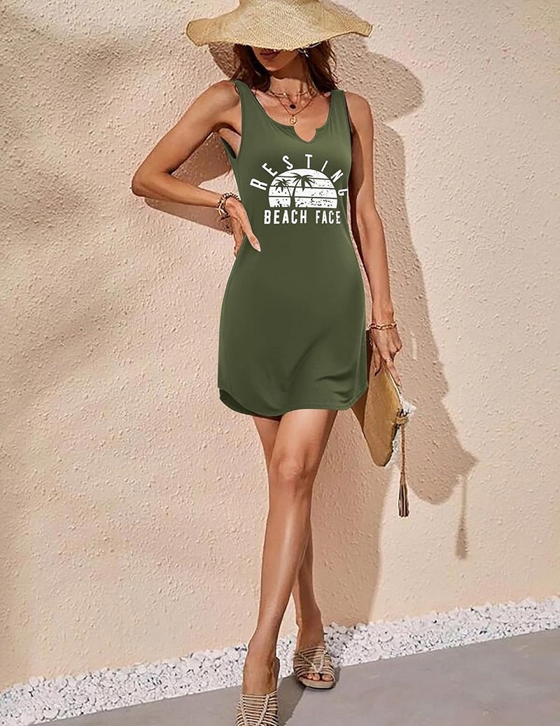 Ekouaer Women's Tank V Neck Sleepshirts (US Only)