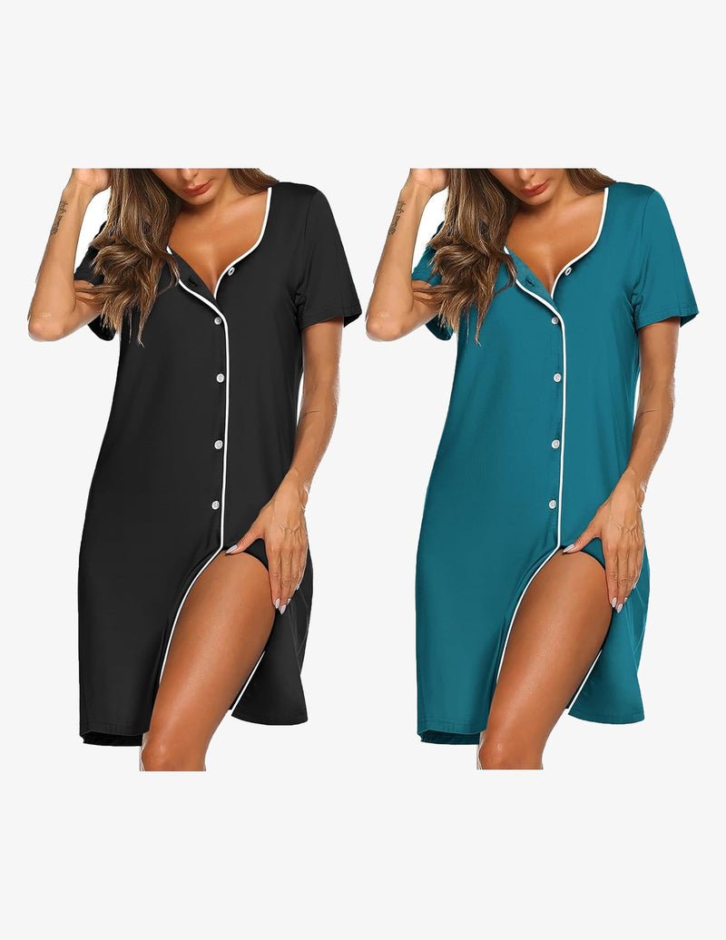 2 Pack Button Down Pajama Dress (US Only)