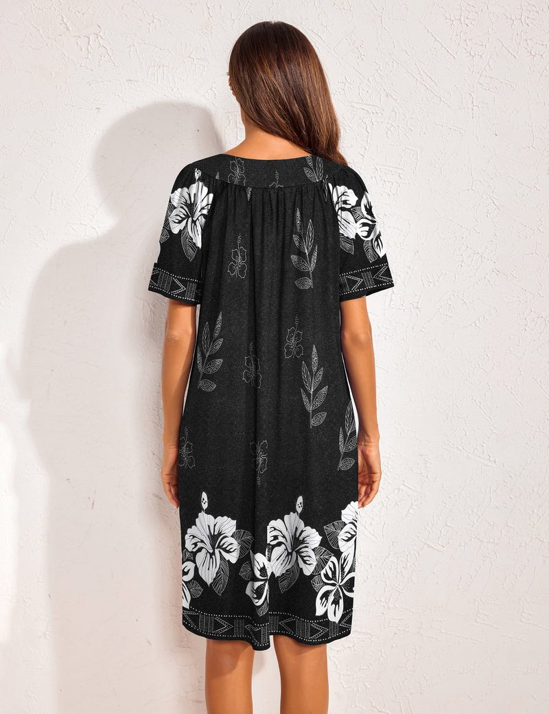 Floral Print Nightdress with Pockets (US Only)