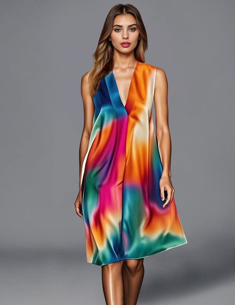 Lightweight Tie Dye Satin Dress