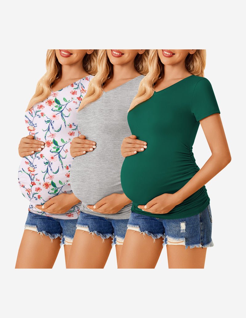 Maternity Shirts 3 Packs V Neck Tops