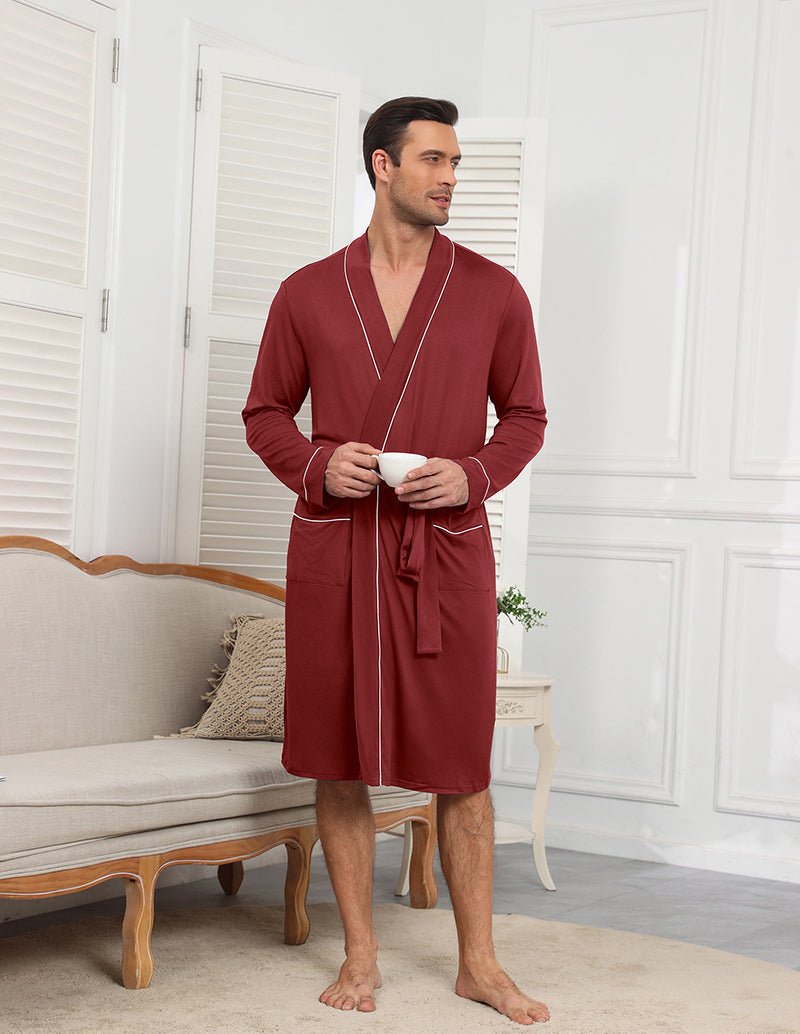 Mens Knee Length Kimono Robe (US Only)