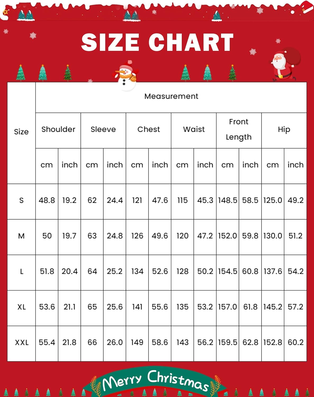 Size chart for men’s fleece onesie hoodie pajamas, measurement table in inches and cm