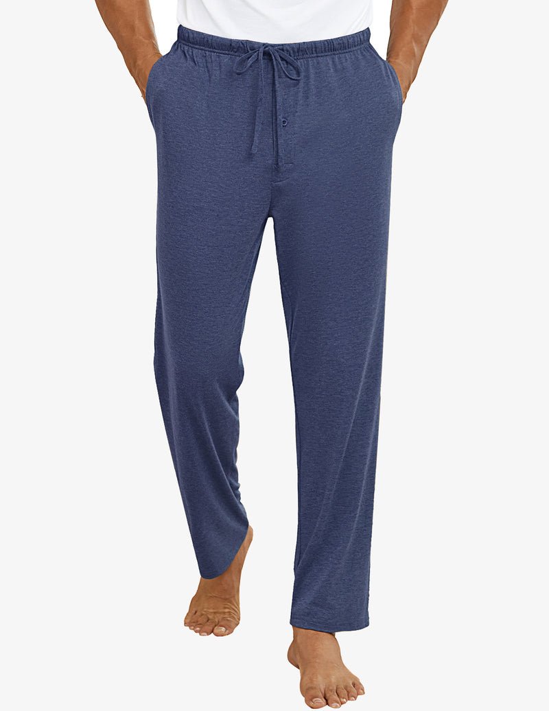 Navy blue men’s lounge pajama pants with drawstring waist and pockets