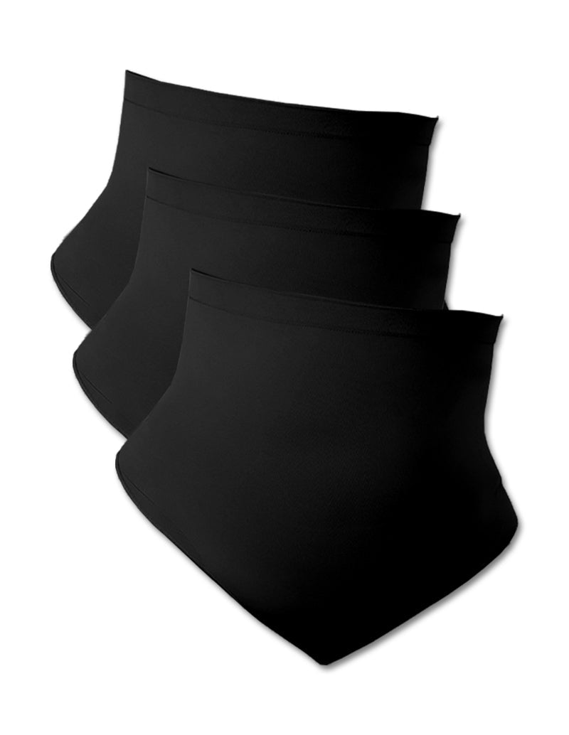 Black high-waist tummy control shapewear briefs, triple set
