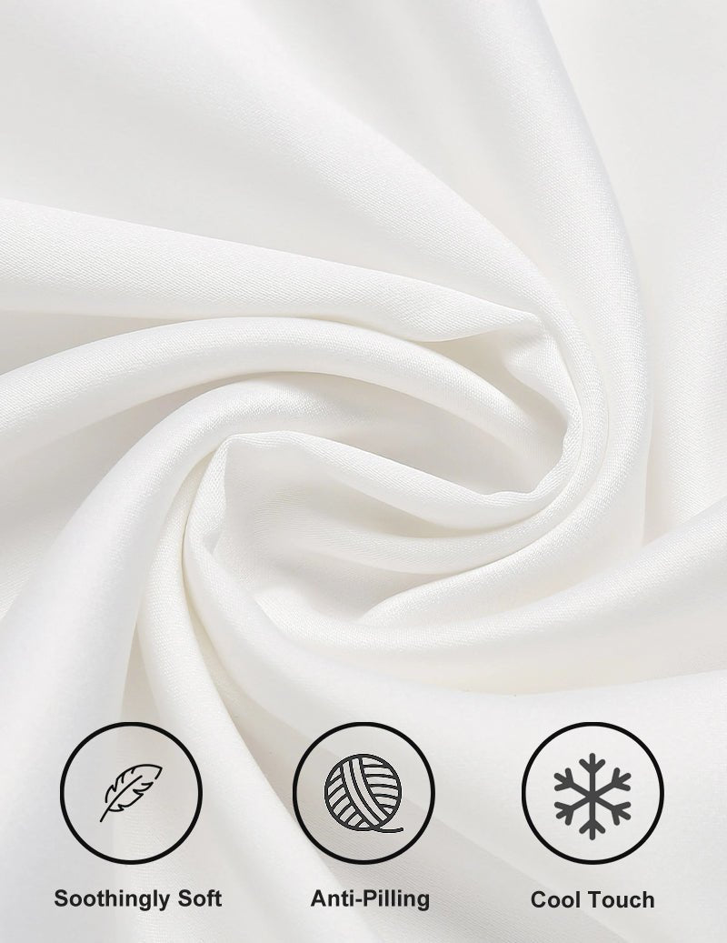 White soft pajama fabric close-up with smooth drape and anti-pilling texture
