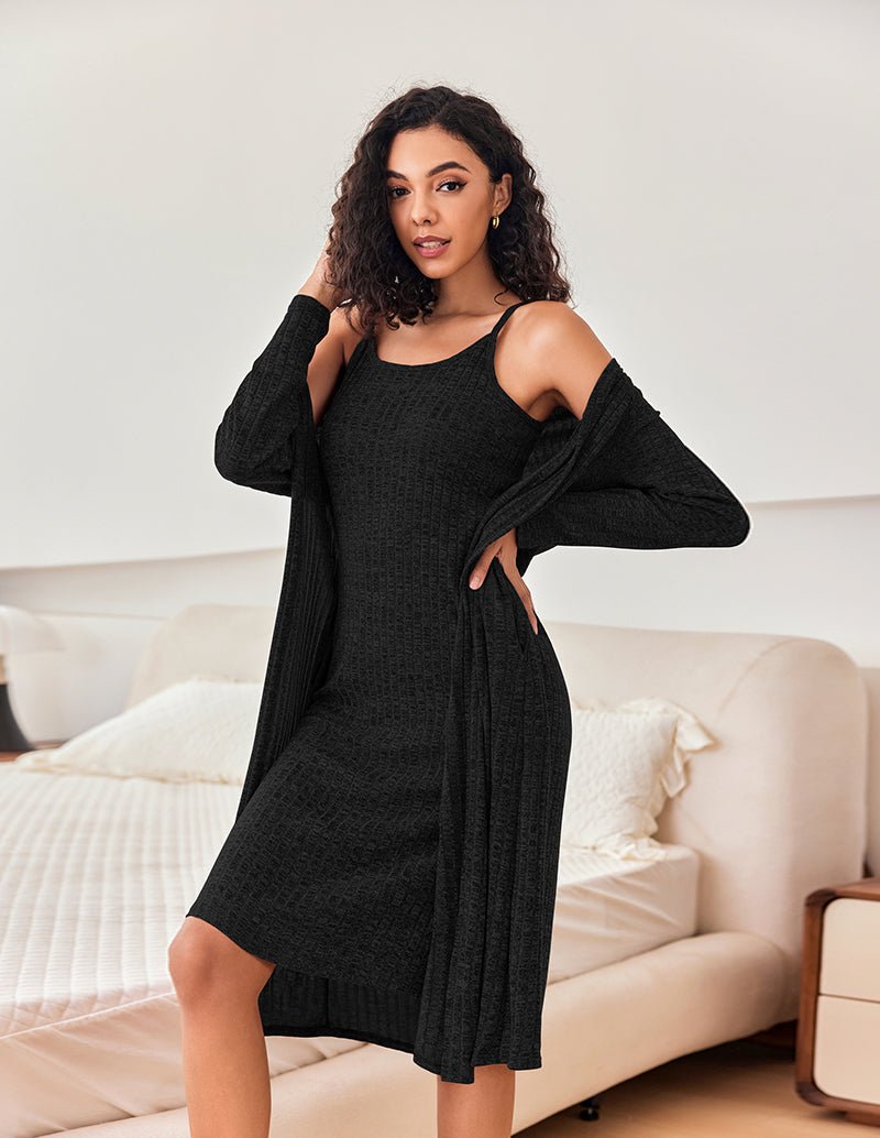 knit and lounge dress Knit & Lounge Womens Color Blocked Short Puff Sleeve V-Neck Midi with Front Zip Detail Flared Dress