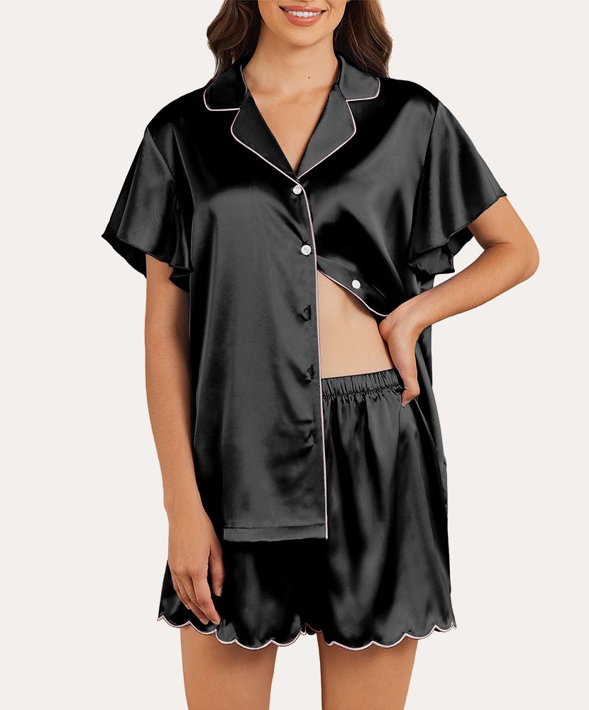 Satin Ruffle Sleeves Pajama Set (US Only)