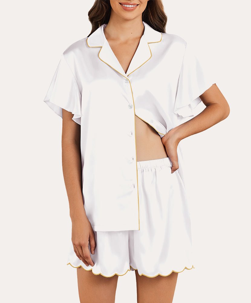 Satin Ruffle Sleeves Pajama Set (US Only)
