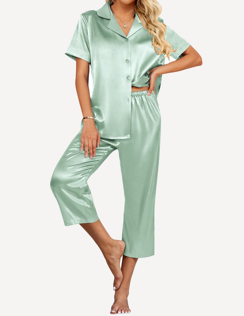 Satin Short Sleeve Pajama Set (US Only)