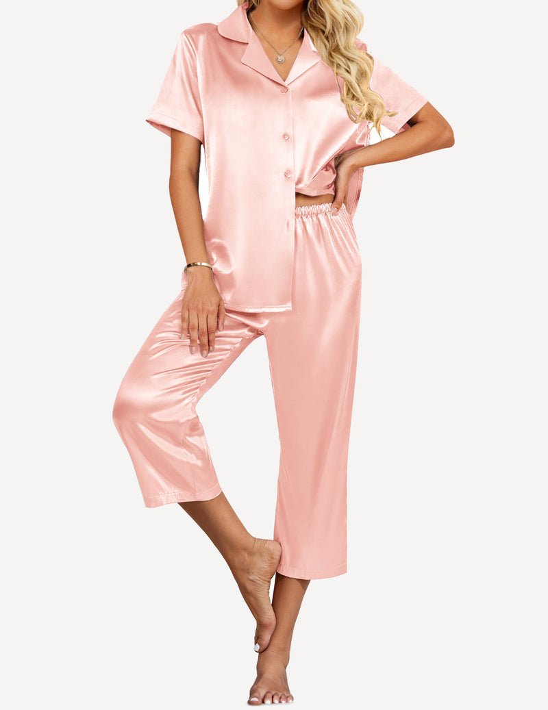 Satin Short Sleeve Pajama Set (US Only)