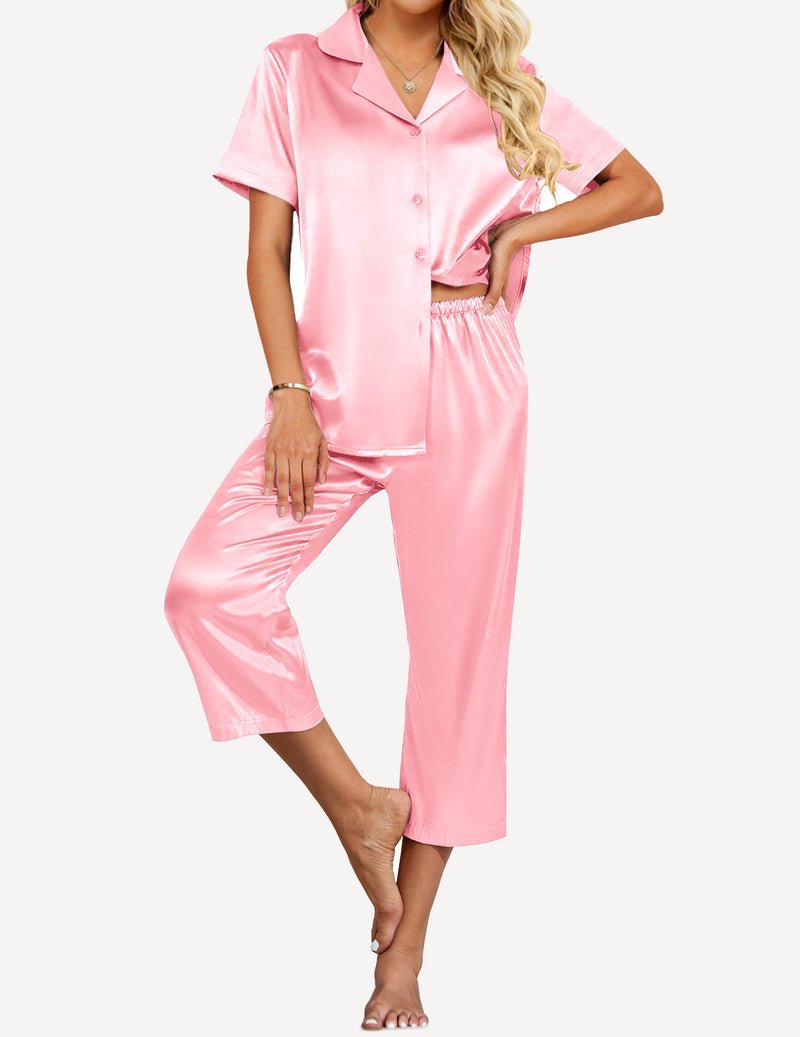 Satin Short Sleeve Pajama Set (US Only)