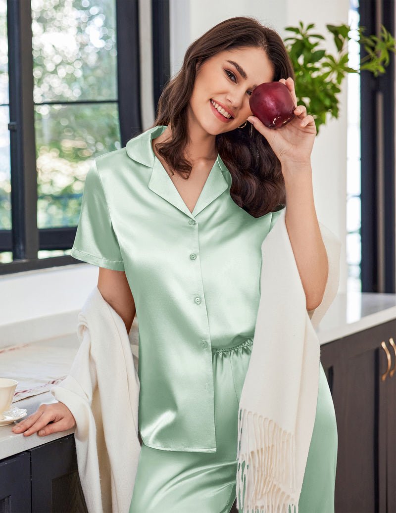 Satin Short Sleeve Pajama Set (US Only)