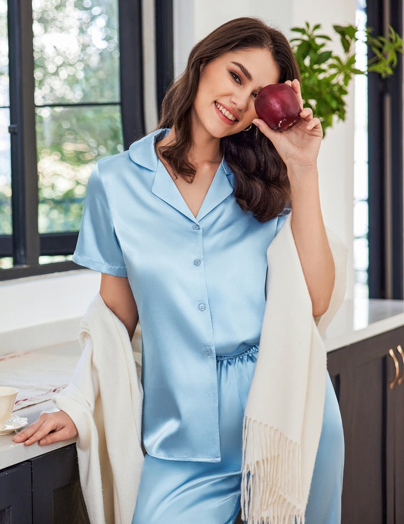 Satin Short Sleeve Pajama Set (US Only)