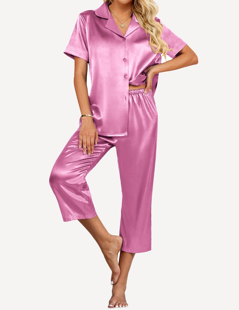 Satin Short Sleeve Pajama Set (US Only)