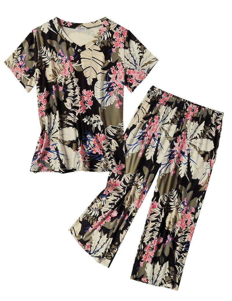 Short Sleeve Top with Capri Pants Set (US Only)