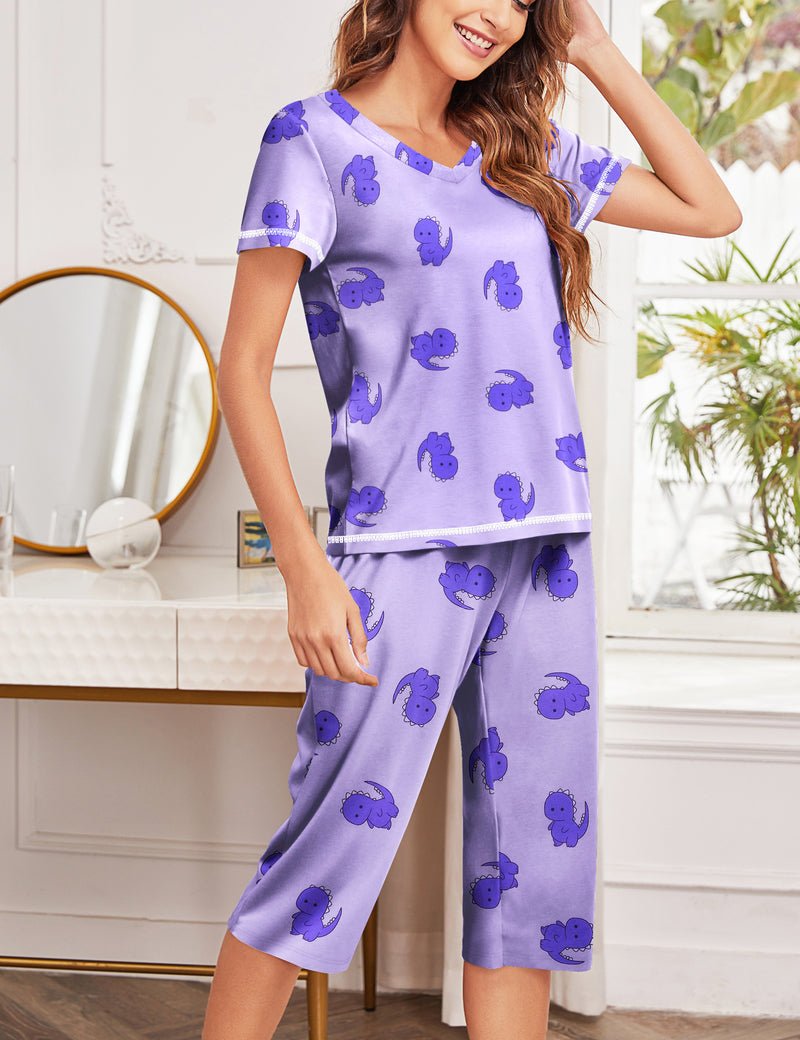 Short Sleeve Top with Capri Pants Set (US Only)