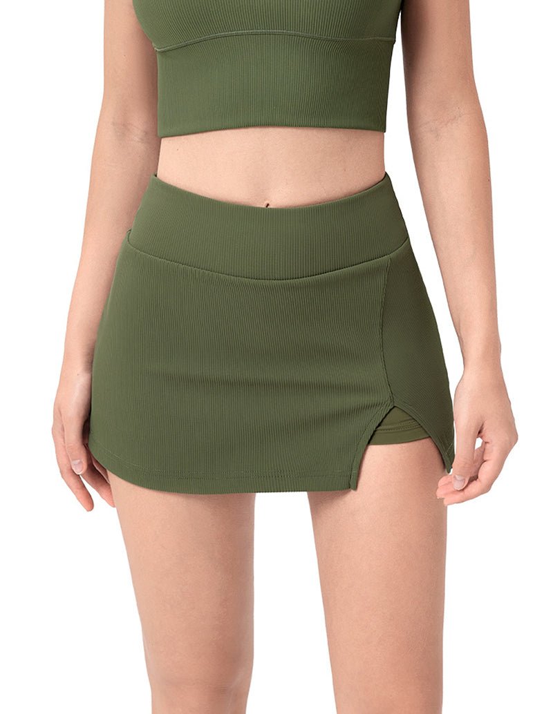 Side Slit High Elastic Sport Skirt