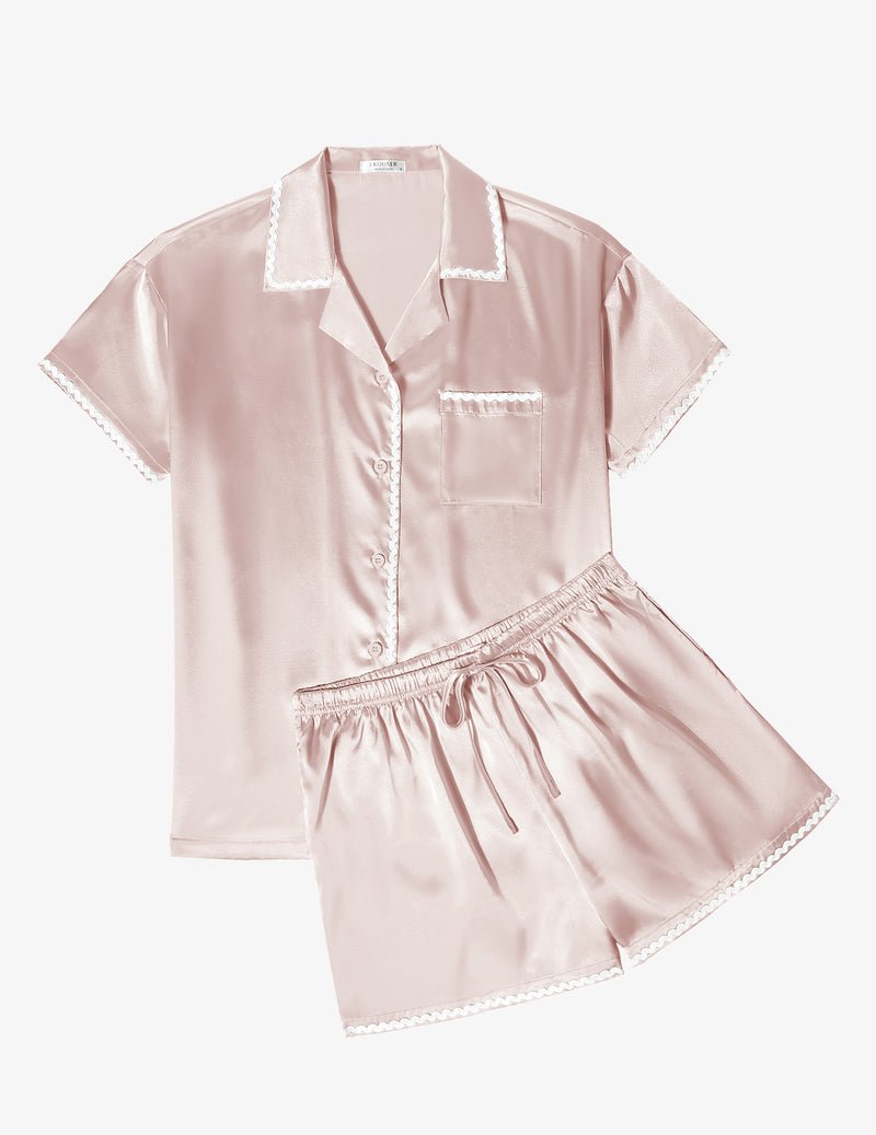 Silk Braided Trim Pajama Set (US Only)