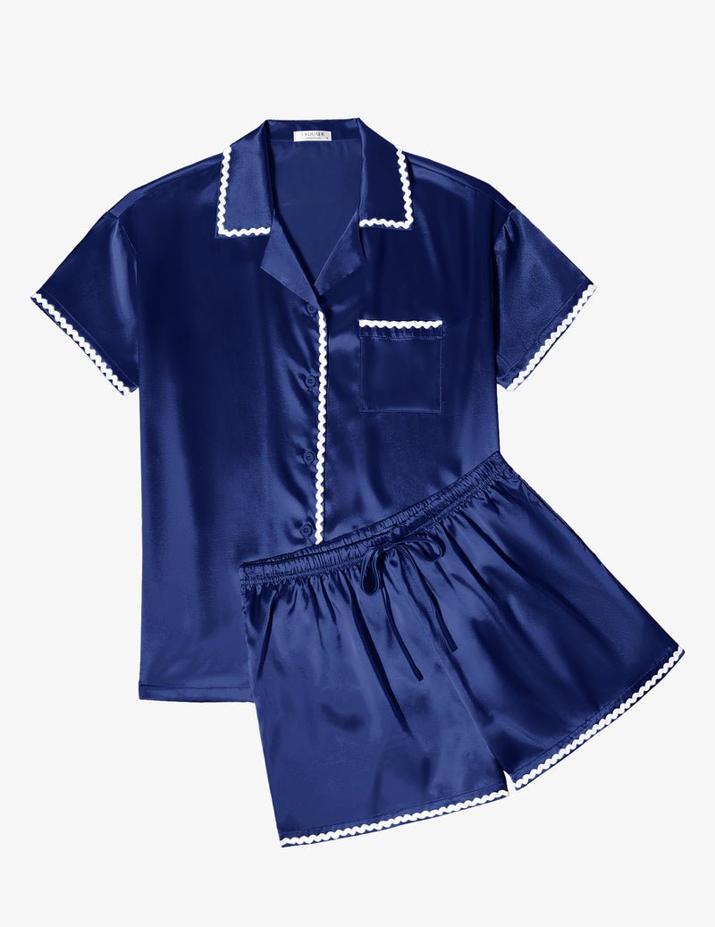 Silk Braided Trim Pajama Set (US Only)
