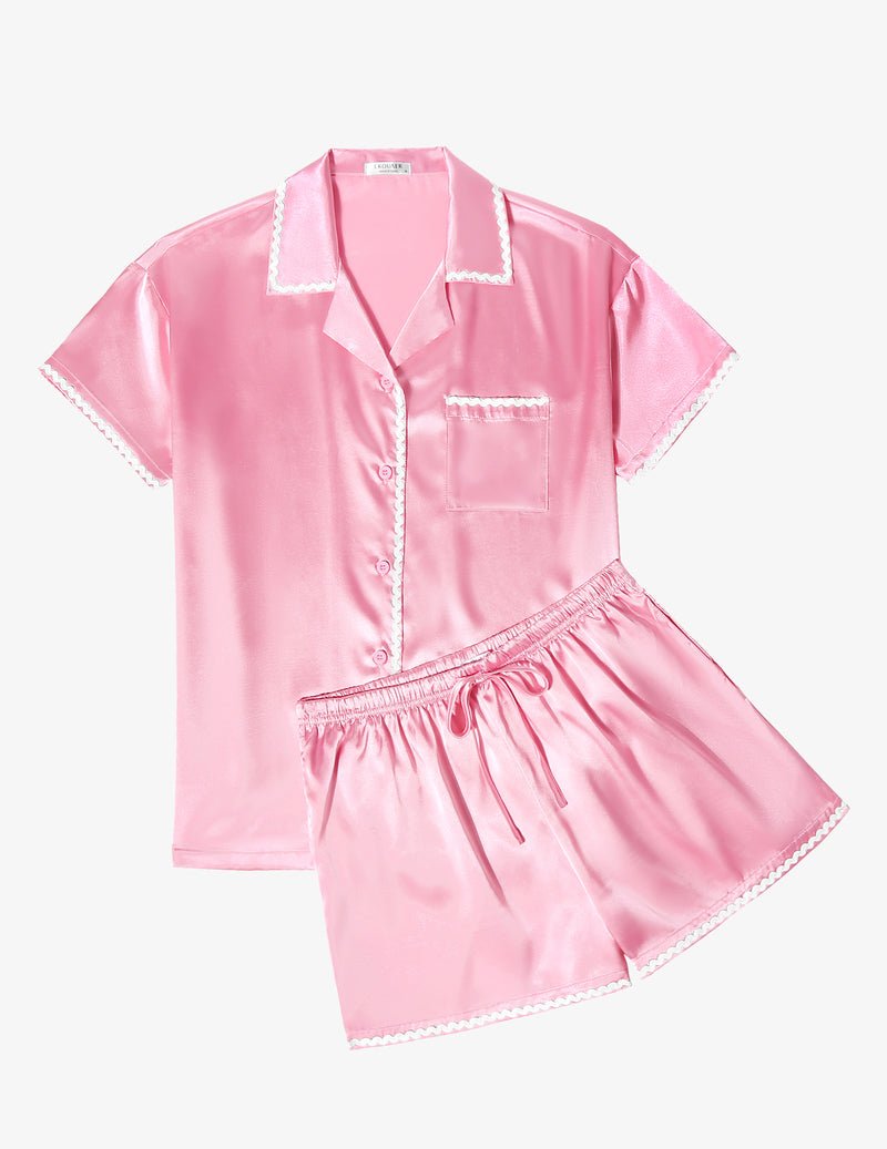 Silk Braided Trim Pajama Set (US Only)