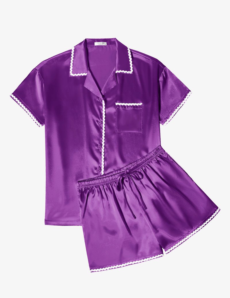 Silk Braided Trim Pajama Set (US Only)