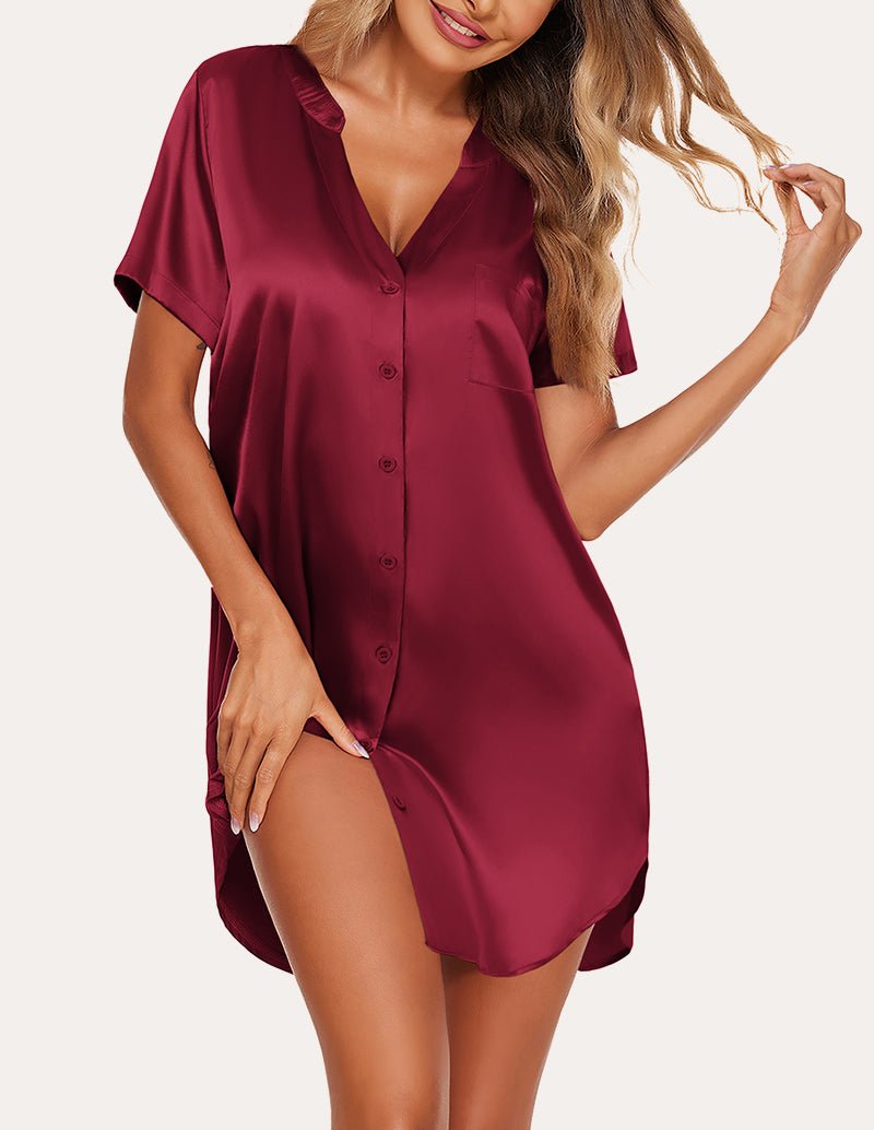 Soft Silky Button Down Sleepshirts (US Only)