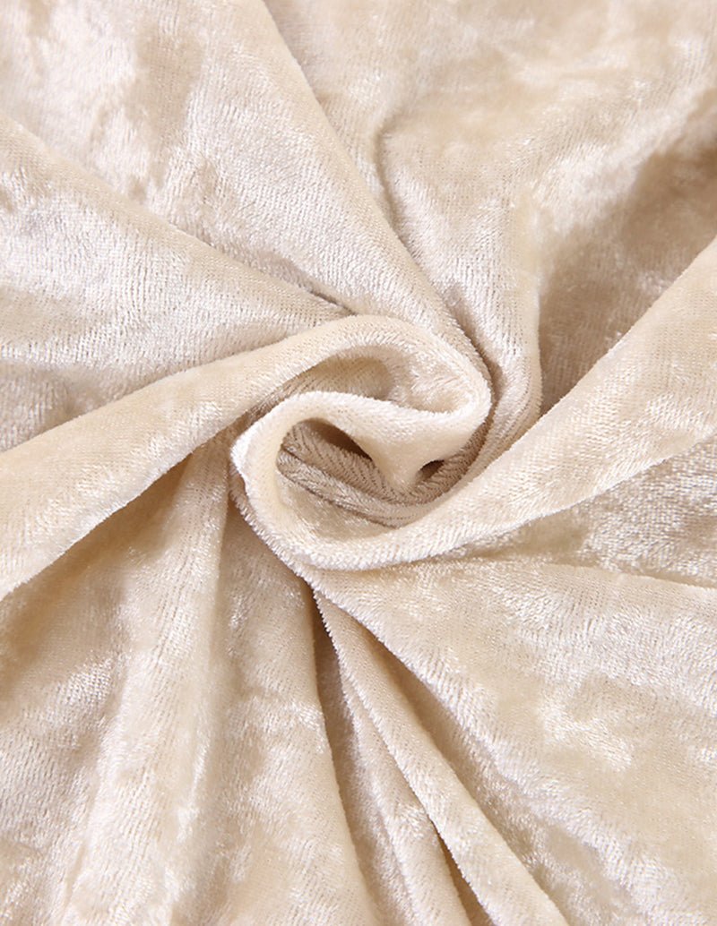 Champagne velour fabric texture close-up with soft, plush nap