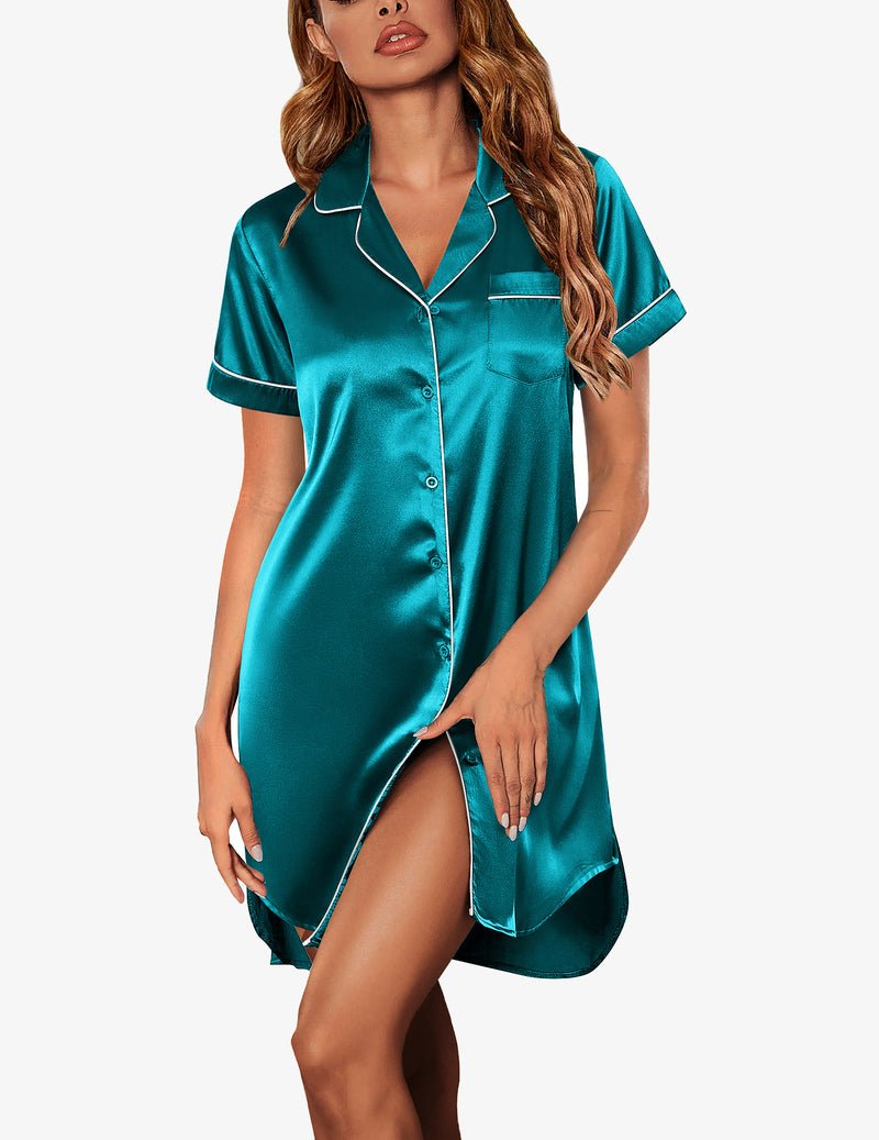 Teddy Classic Satin Notch Collar Nightshirt (US Only)