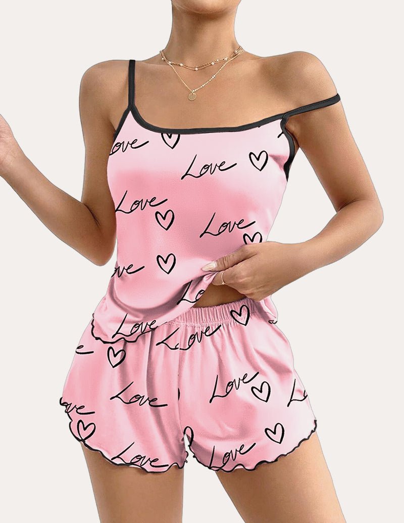 Teddy Cute Print Cami Pajama Sets (US Only)